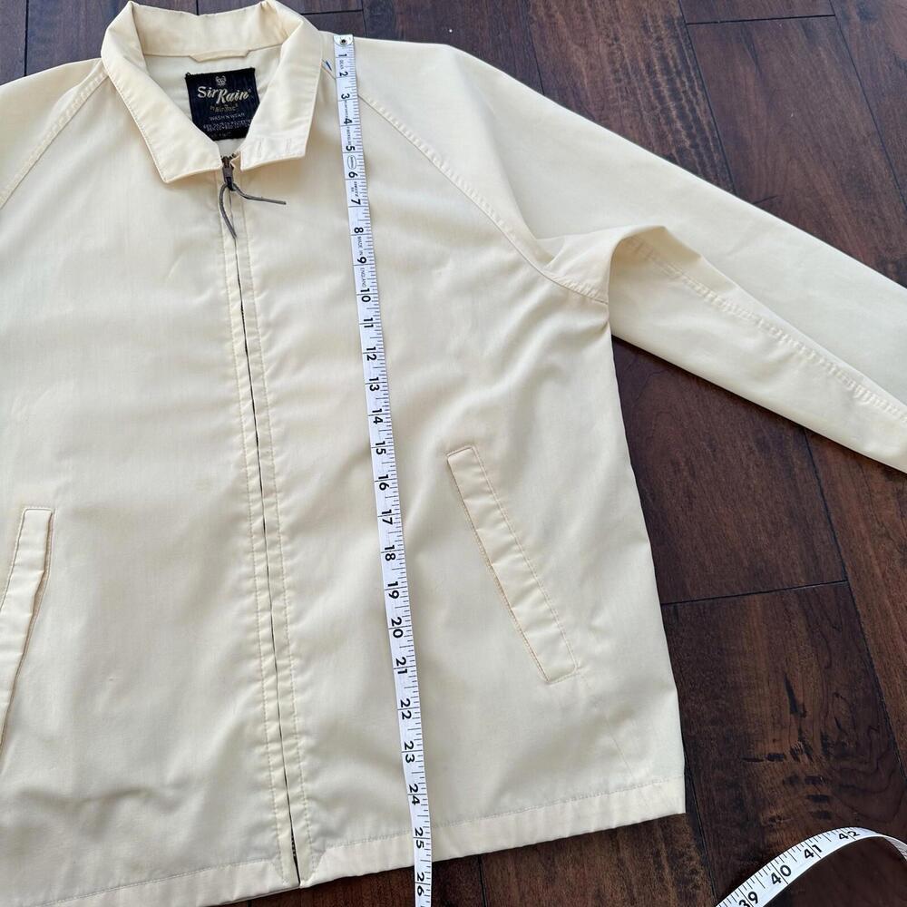 Vintage Work Jacket Men's Yellow Full Zip Gabardine 60s Talon 70s Chore Light - Picture 9 of 11